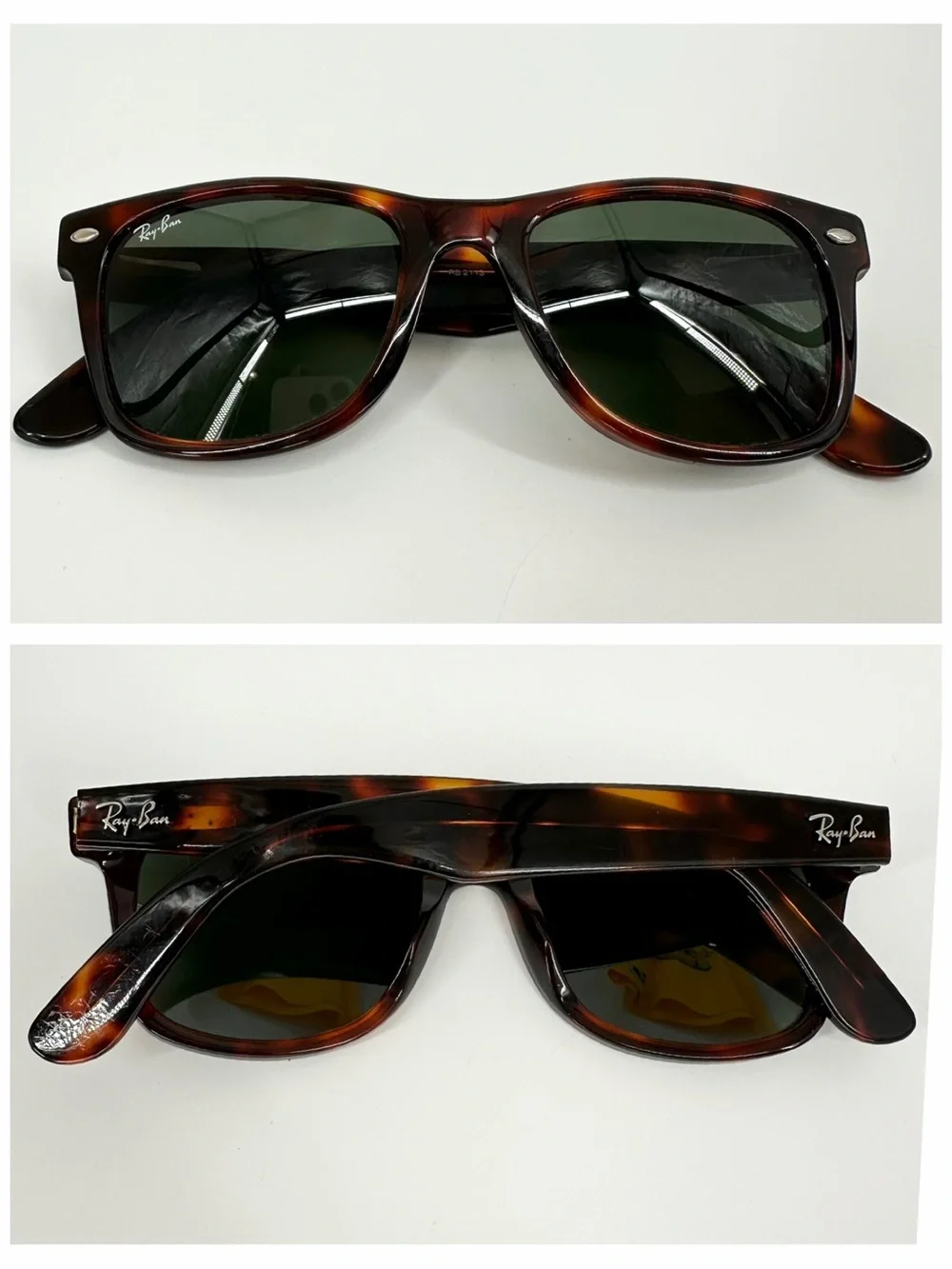 Ray-Ban RB2113 Wayfarer Tortoise Sunglasses 909 Italy 50-19